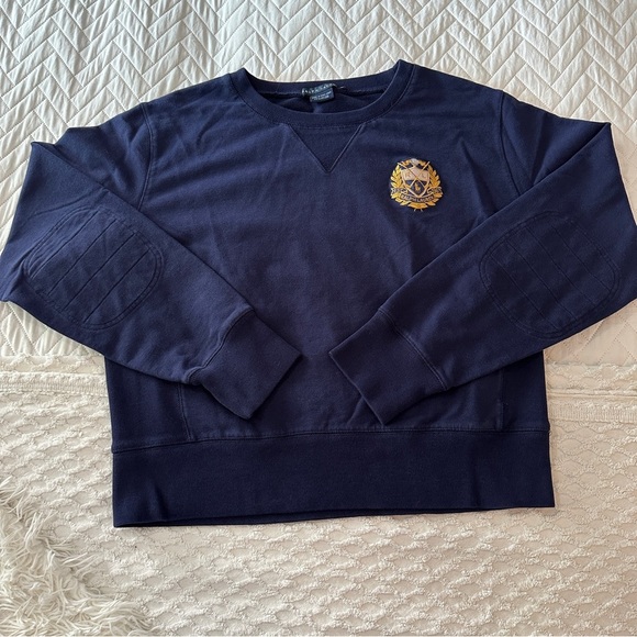 Ralph Lauren Navy Sweatshirt with Gold Emblem - Picture 6 of 15